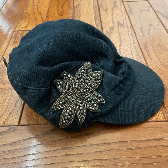denim cadet cap with pretty embellishments, new condition - Picture 3 of 10